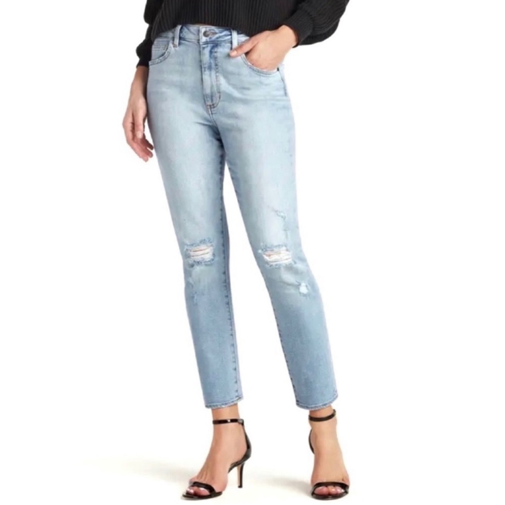 Sam Edelman Stiletto Straight High Rise Ankle Length Jeans Light Wash Size 10